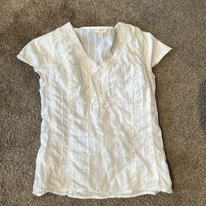 Vintage eyelet lace up corset top